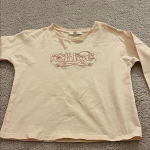 Chloe Kids Cream Long Sleeve Shirt